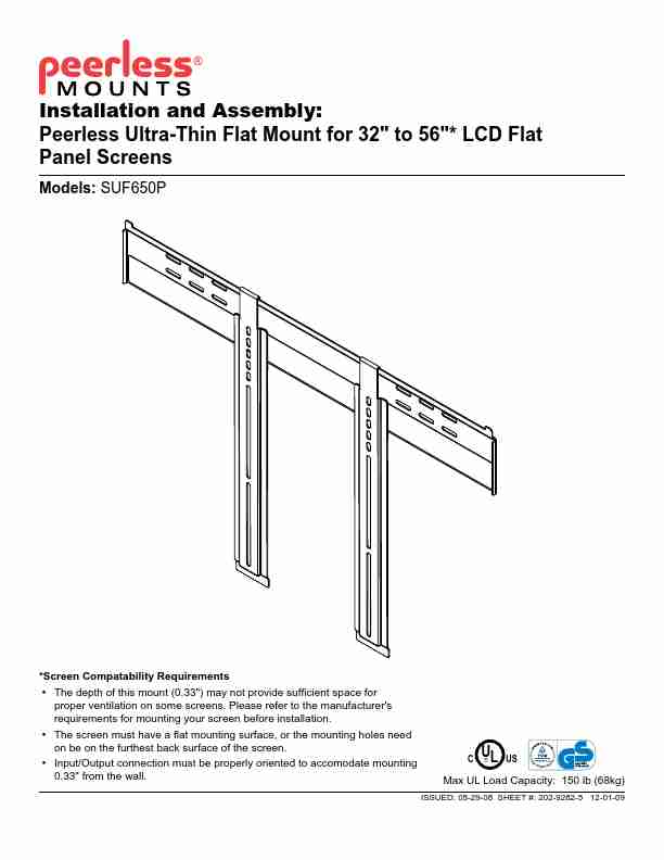 Peerless Industries Flat Panel Television SUF650P-page_pdf